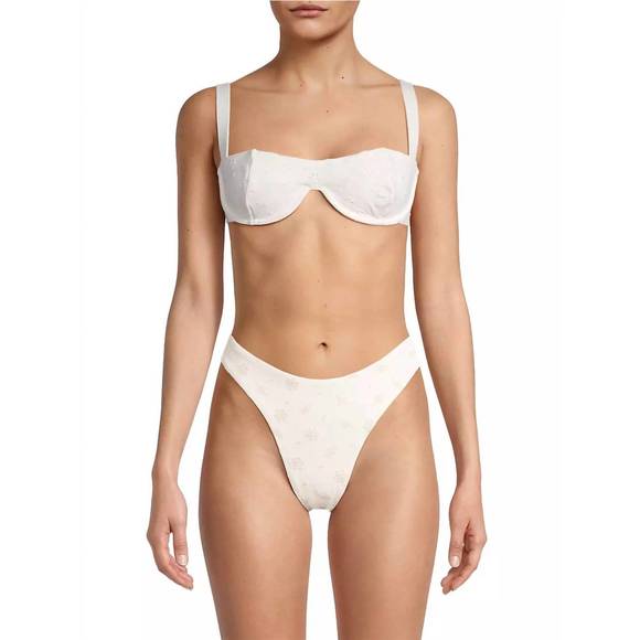 NEW WE WORE WHAT sorrento bathing suit top in off white - Picture 1 of 2